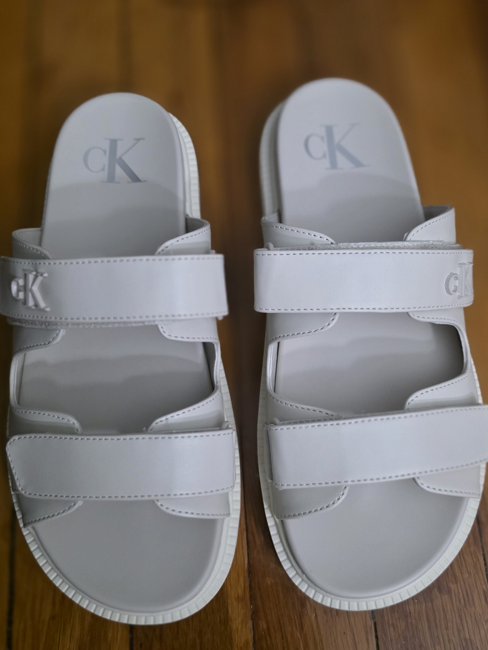 Calvin Klein Kids White Slide Sandals
